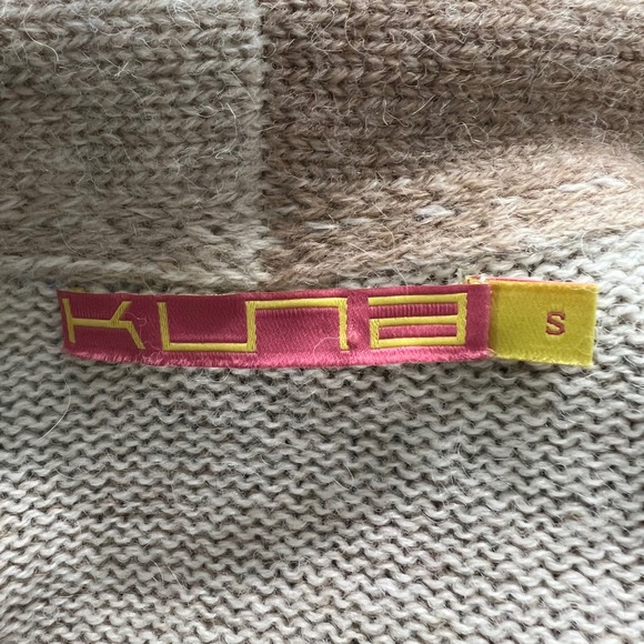 Kuna 100% Peruvian Baby Alpaca Striped Open Front Cardigan Sweater Women Size S - Picture 5 of 7